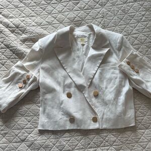 Maeve White Double-Breasted Jacket